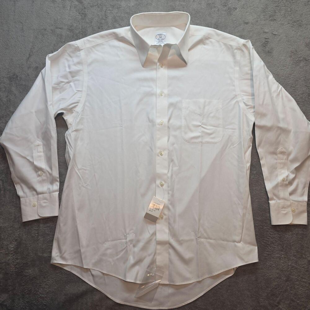 ENRO Dress Shirt Mens 16 32/33 White Non Iron 100% Cotton Hong Kong Classic Fit